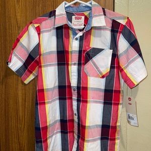 Levi’s boys plaid shirt button down size medium 10 to 12